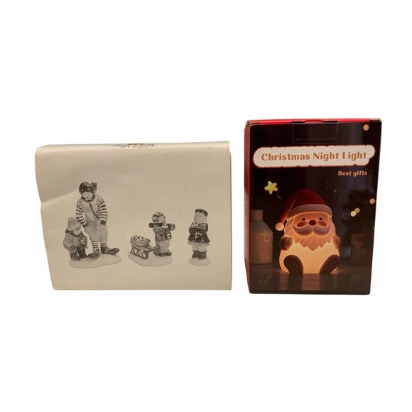 Department 56 Other - Dept 56 Snow Village KIDS CANDY CANES RONALD McDONALD #54926 & Santa Night Light